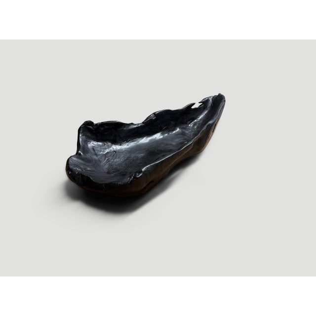 Andrianna Shamaris Sculptural Charred Teak Wood Vessel For Sale - Image 4 of 6