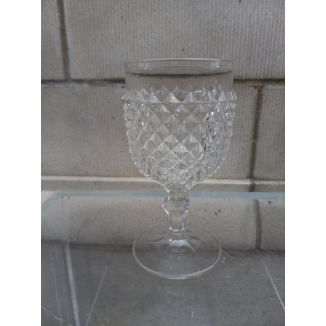 1860s Eapg Boston & Sandwich Diamond Point / Sawtooth Goblets- Set of 4 For Sale - Image 9 of 12