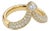 18k Yellow Gold Pave Diamond Bypass Ring, Size 6.75 For Sale
