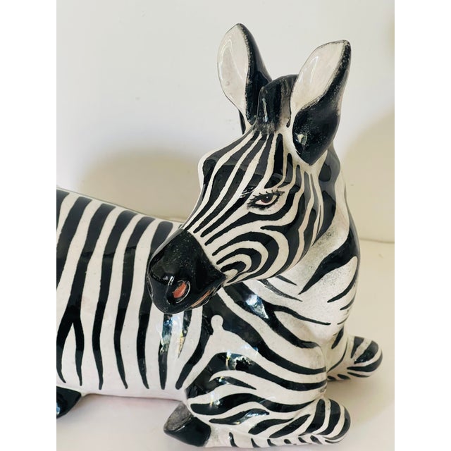 Italian Vintage Italian Terracotta Zebra Sculpture For Sale - Image 3 of 6