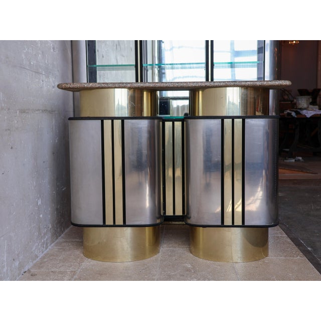 Brass and Chrome Bar, 1980s, Set of 2 For Sale - Image 11 of 14