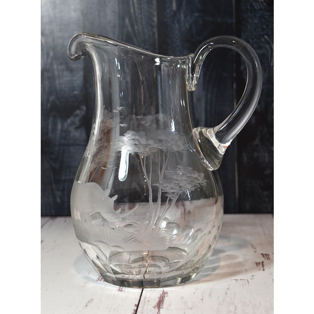 Mid 20th Century Kenyan-African by Queen Lace Large Rino Crystal Pitcher 62 Oz Safari Lover For Sale - Image 4 of 14