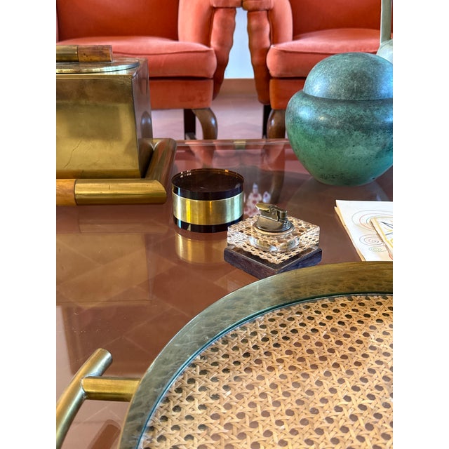Wood Mid-20th Century Lucite Table Lighter, Italy 1970s For Sale - Image 7 of 8