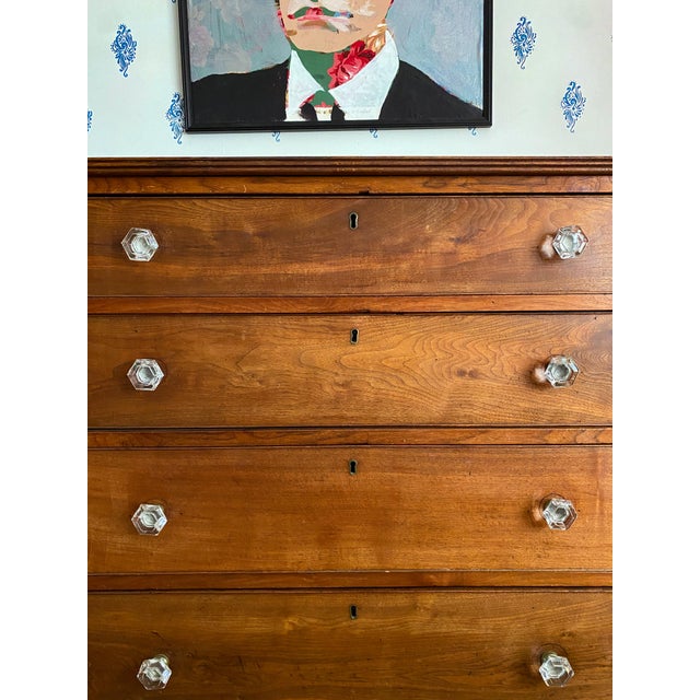 Wood Antique Early 1800s Western Maryland Neoclassical Walnut Chest of Drawers For Sale - Image 7 of 14
