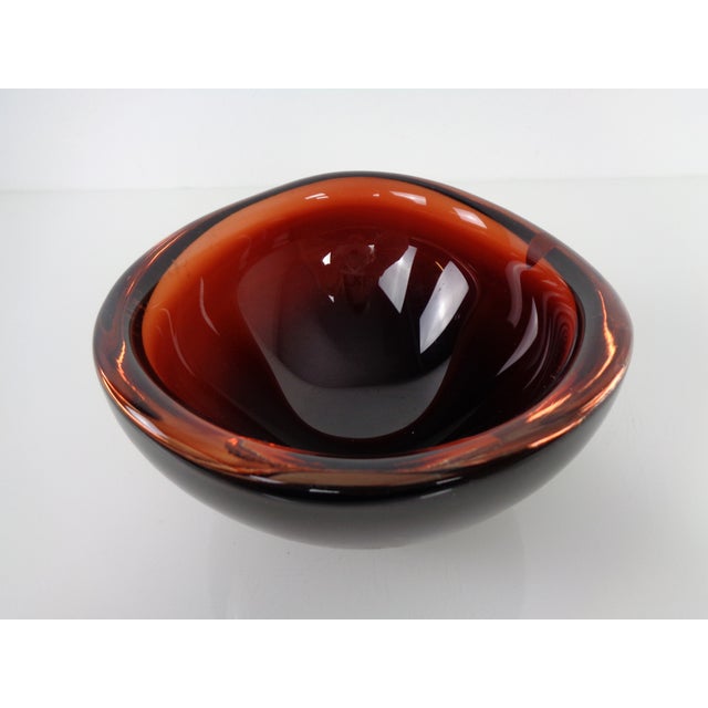 Swedish Burgundy Glass Bowl from Orrefors, 1960s For Sale - Image 10 of 18