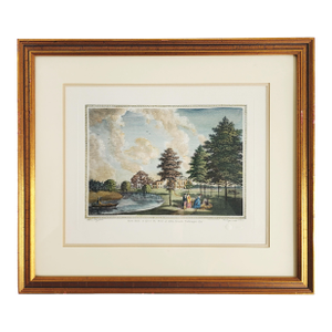 Antique 18th Century Hand Colored Engraving "Hare Hall in Essex"