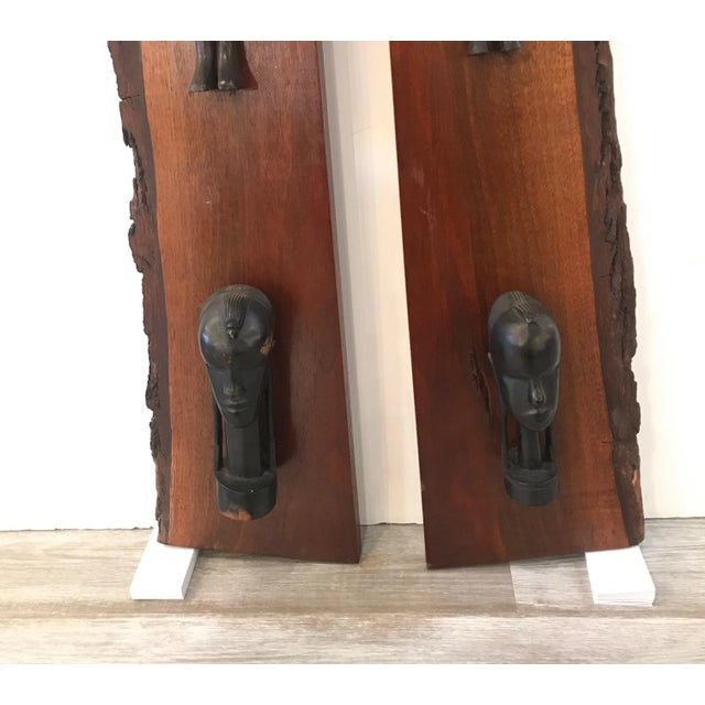 African Tribal Live Edge African Sculptural Panels - a Pair For Sale - Image 11 of 13