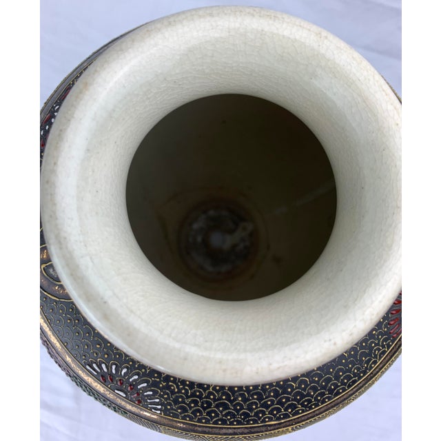 Antique Early-20th-Century Japanese Satsuma Export Vase For Sale In Los Angeles - Image 6 of 7