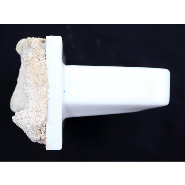 Mid 20th Century Reclaimed Vintage White Ceramic Bathroom Soap Dish For Sale - Image 5 of 8