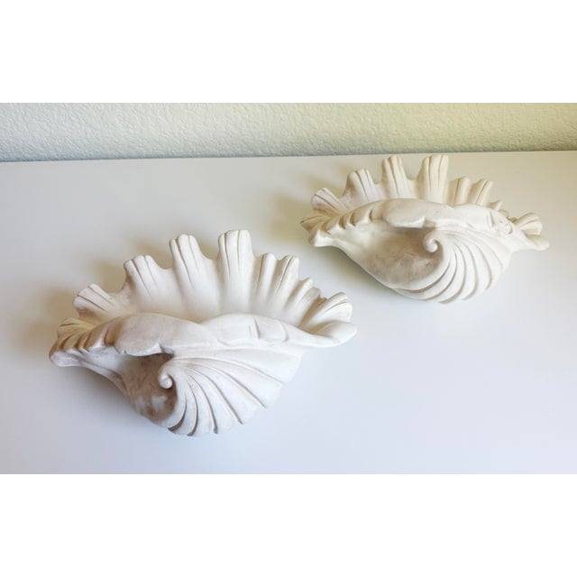 Art Deco Serge Roche Style Clam Shell Wall Pockets - A Pair For Sale - Image 3 of 13