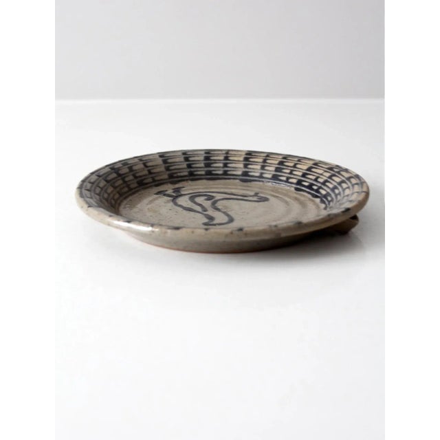 Vintage Studio Pottery Hanging Plate For Sale - Image 4 of 11