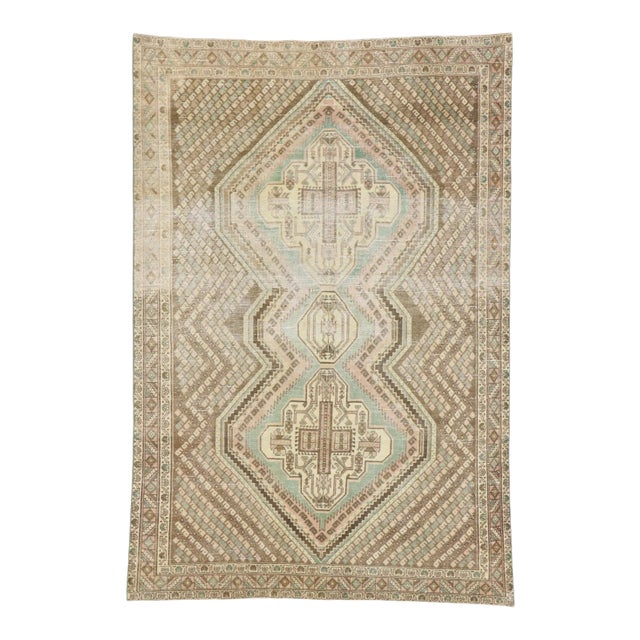 Early 20th Century Antique Persian Afshar Tribal Rug With Boteh Design, 03'11 X 05'09 For Sale