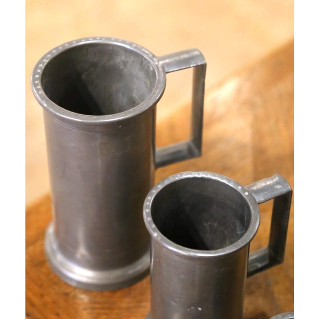 Late 20th Century French Graduated Pewter Measures With Handles, Set of 7 For Sale - Image 9 of 11