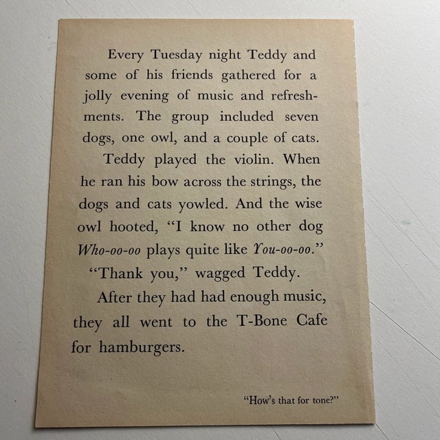 Illustration 1959 Teddy the Terrier Cooking Dinner Dog Print For Sale - Image 3 of 4