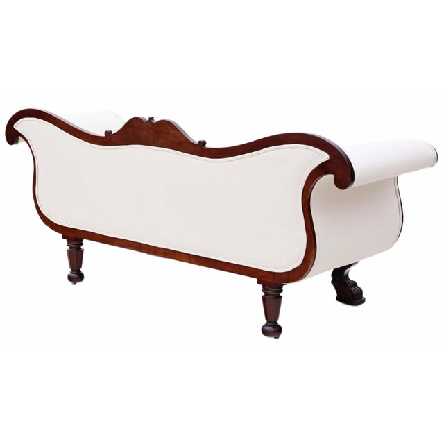 Antique Mahogany Scroll Arm Sofa, 19th Century For Sale - Image 3 of 9