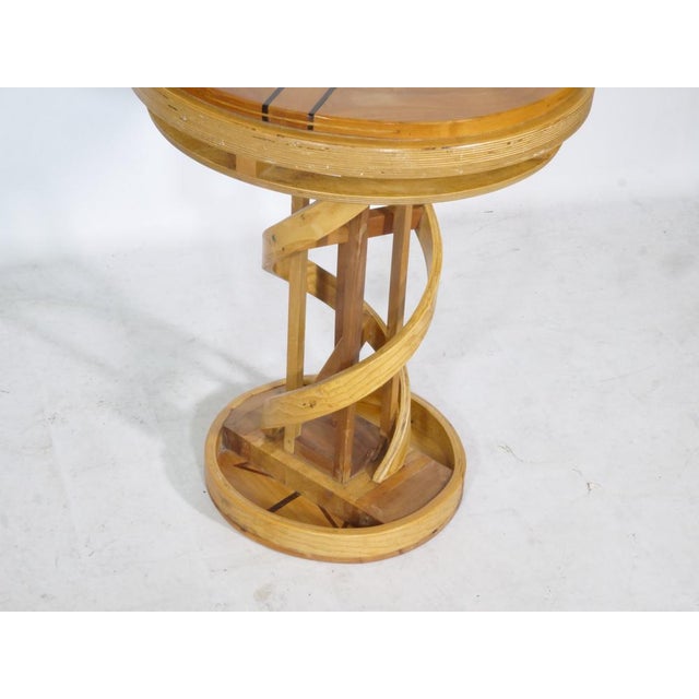 Brown Helix Side Table in Cherrywood, 1980s For Sale - Image 8 of 13