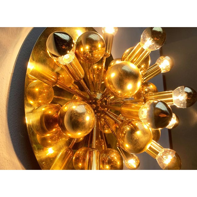 Mid-Century Modern German Brass Atomic Ceiling Lamp by Dorothee Becker for Cosack, 1970s For Sale - Image 9 of 18