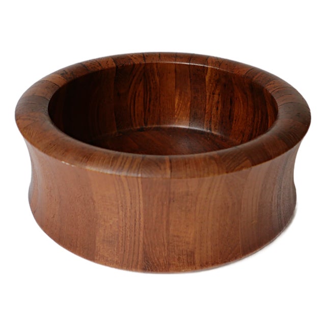Vintage Danish Teak Wood Salad Bowl, 1970s For Sale
