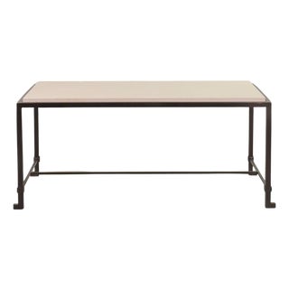 Small 'Diagramme' Dark Bronze and Limestone Coffee Table by Design Frères For Sale