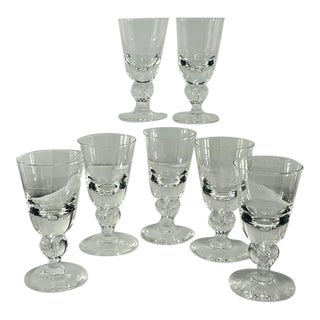 1940s Set of Seven Mid-Century Modern Steuben Baluster Crystal Water Goblets For Sale