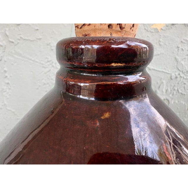 Antique American Brown/White Glazed Stoneware Jug With Handle, Circa 1900 For Sale - Image 11 of 11