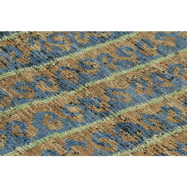 2020s Rug & Kilim's Classic Rug in Blue, Green and Gold With Striped Design For Sale - Image 5 of 7