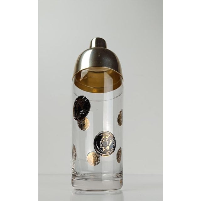 Mid-Century Italian Glass Cocktail Shaker with Coins Decor, 1950s For Sale - Image 14 of 18