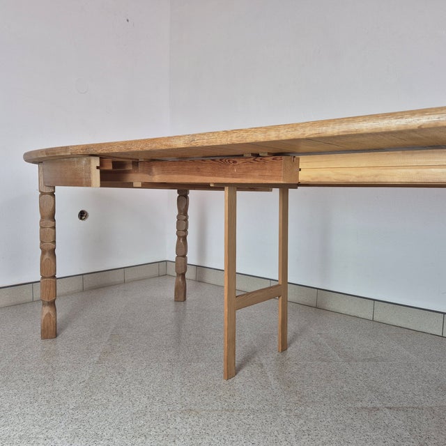 Oak Dining Table from Henning Kjærnulf, 1970s For Sale - Image 4 of 11