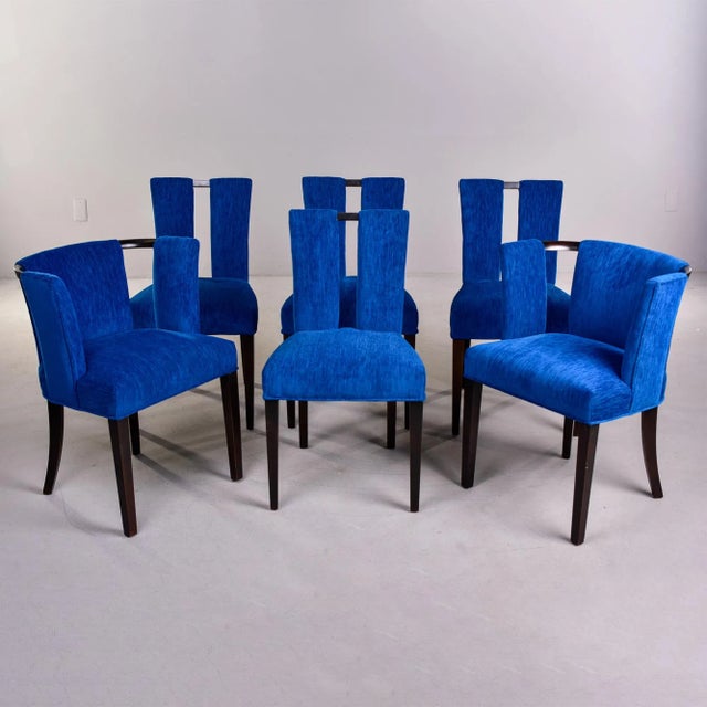 Set 6 Paul Frankl Style Mid Century Dining Chairs 2 Arm + 4 Side With New Upholstery For Sale - Image 13 of 13