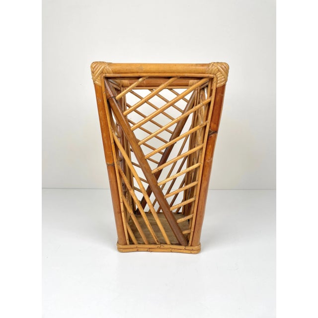 Mid-Century Modern Bamboo & Rattan Umbrella Stand, Italy, 1960s For Sale - Image 8 of 16