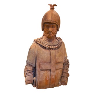 Bust of a Crusader, 19th Century, Terracotta For Sale