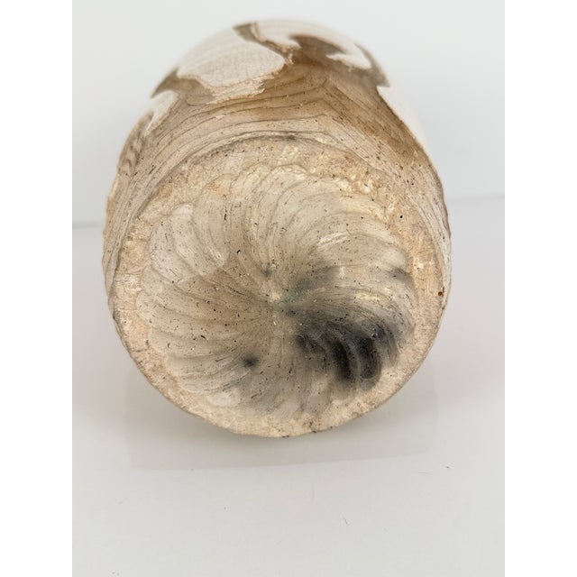 Midcentury Handmade Stoneware Crackle Glaze Vase For Sale - Image 9 of 16