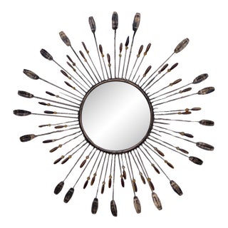 Mid-Century French Sunburst Mirror For Sale