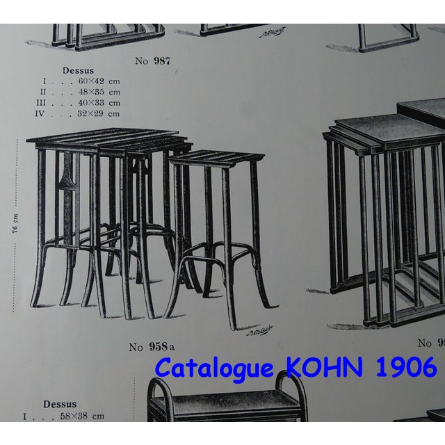 Maroon Nesting Tables by Siegel for Kohn, 1905, Set of 4 For Sale - Image 8 of 16