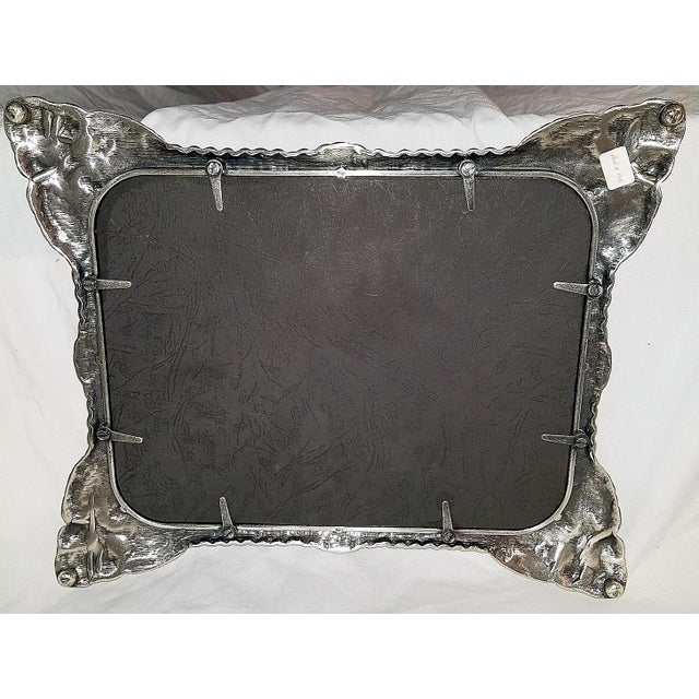 1990s Silver on Bronze Italian Perfume Mirror Tray For Sale In West Palm - Image 6 of 7