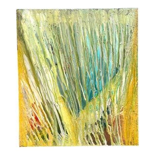 Vintage Original Abstract Oil Painting on Canvas For Sale