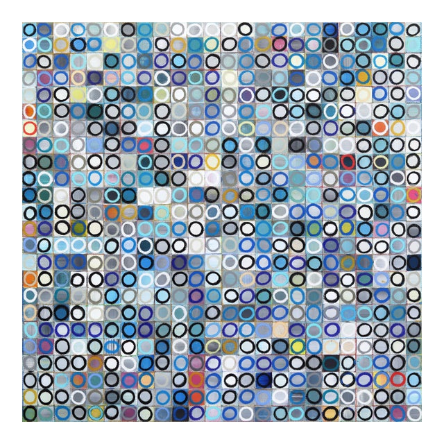 576 Circles v.5 - Large Original Geometric Abstract Acrylic and Oil Pastel Painting on Canvas by Brandon Neher For Sale