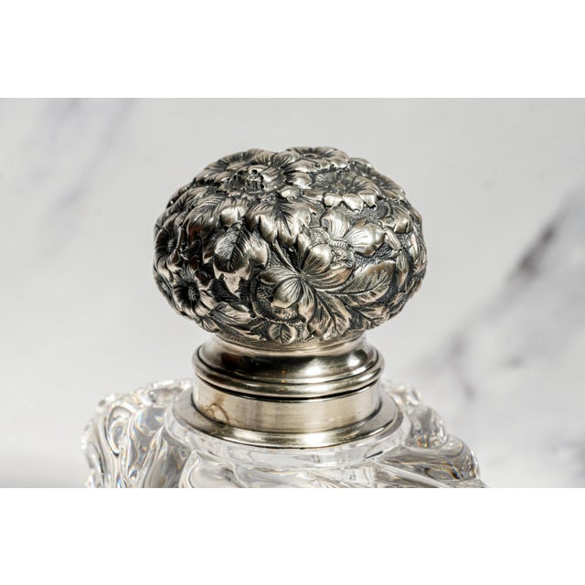 A magnificent antique Victorian paperweight inkwell, combining substantial weight with exceptionally elegant textures and...