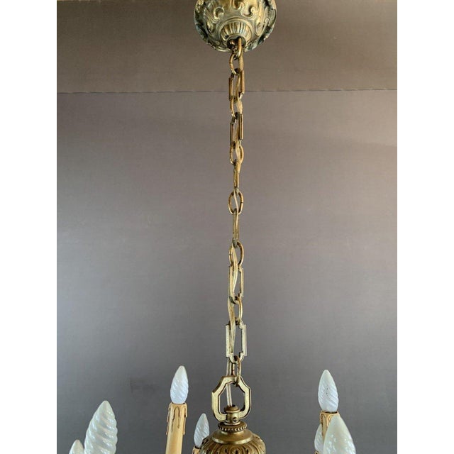 Early 20th Century Bronze Chandelier For Sale - Image 4 of 9