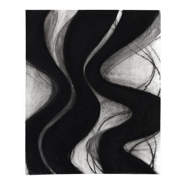 Contemporary Abstract Charcoal on Paper Drawing “Dovetail Small 6" by Margaret Neill For Sale