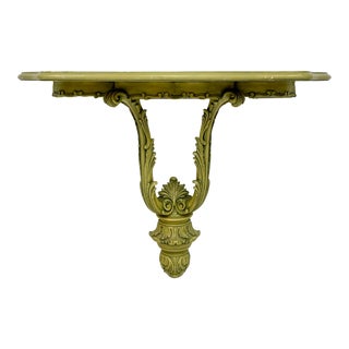 Mid-Century Regency Wall-Mount Green Console Table For Sale