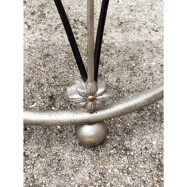 2010s Hooker Furniture Sanctuary Pirouette Two-Tone Flower Metal Dining Table Base For Sale - Image 5 of 11