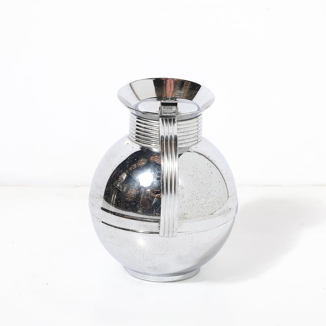 Silver Art Deco Machine Age Chrome Coffee Pot/Pitcher Signed Manning Bowman For Sale - Image 8 of 13