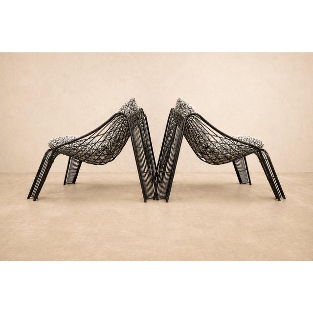 Pair of Organic-shaped Iron Armchairs with Bouclé Upholstery, Brazil, 1950s – Lot 677B For Sale - Image 9 of 18