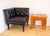 Black Leather Chesterfield Armchair Corner Salon Moschino Haslam Country House Designer, 1990s For Sale - Image 10 of 18