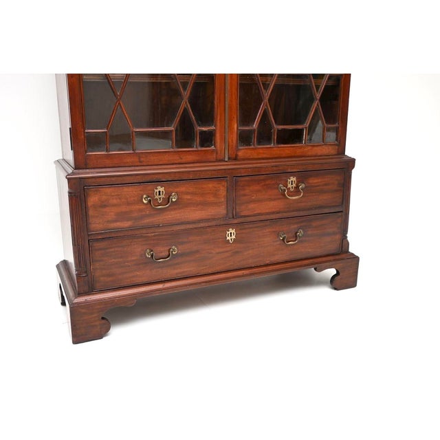 Brown Antique Georgian Bookcase in Wood, 1800s For Sale - Image 8 of 9