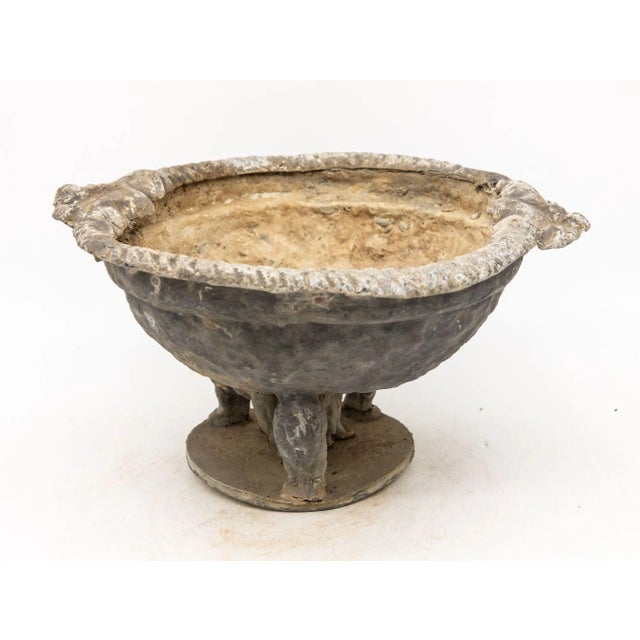 Lead Bird Bath on Lion Supports, Late 19th Century For Sale In New York - Image 6 of 10