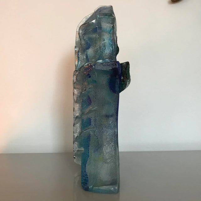 Blue Cast Glass Sculpture by Susan Gott For Sale - Image 8 of 12