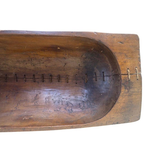 Antique Large Wooden Dough Bowl or Trencher Bowl, C. Early 20th Century For Sale - Image 11 of 16