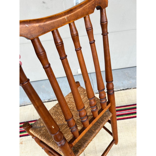 A Antique Country Bannister Back Side Chair, New England, Circa 1750’s For Sale - Image 6 of 12